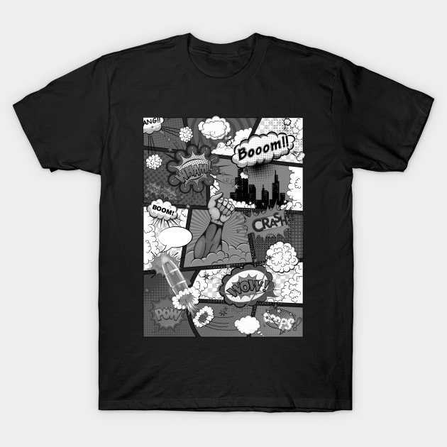 Comics - Black & White T-Shirt by marcusmattingly